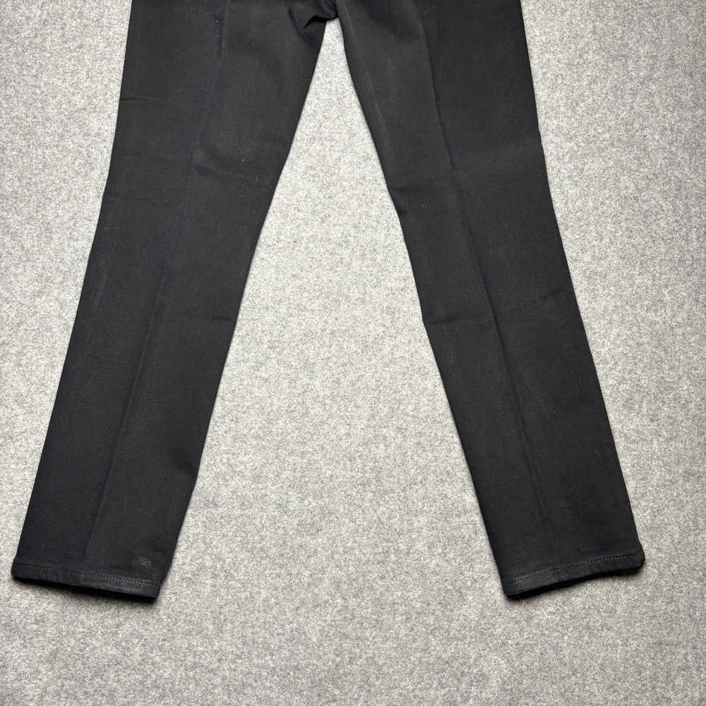 7 For All Mankind Black Stretch Slim Straight Leg Ankle 5-Pocket Jeans Womens 30 - Picture 8 of 9